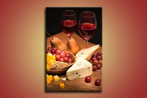obraz na stenu vino s ovocim 1