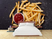 fototapeta cerstve hranolky z kecupom 1