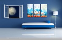 obraz na stenu biele kone 5