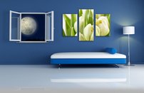 obraz na stenu kvety tulipány 3 dielne