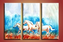 obraz na stenu biele kone 3