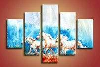 obraz na stenu biele kone 1