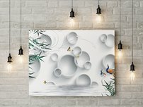 obraz na stenu biele kruhy OD 6