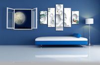 obraz na stenu biele kruhy OD 10