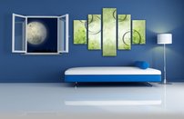 obraz na stenu zelene kruhy OD 10