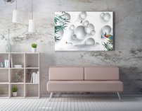 obraz na stenu biele kruhy OD 5