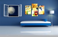 obraz zlte kvety detska izba 3-dielny