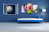 obrazy na stenu olejomaľba kvety 3 dielne