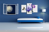 obrazy na stenu romantické kvety 3 dielny