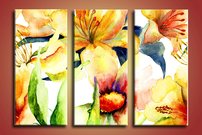 obraz zlte kvety 3-dielny
