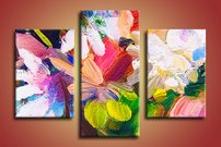 obrazy na stenu olejomaľba kvety 3 dielne