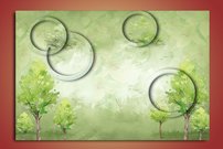 obraz na stenu zelene kruhy OD 1