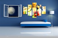 obraz zlte kvety detska izba 5-dielny