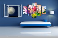 obrazy na stenu olejomaľba kvety 5 dielne