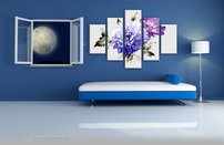 obrazy na stenu romantické kvety 5 dielny