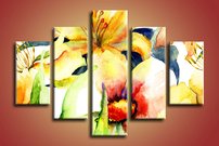 obraz zlte kvety 5-dielny