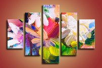 obrazy na stenu olejomaľba kvety 5 dielne