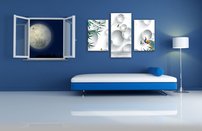 obraz na stenu biele kruhy OD 8