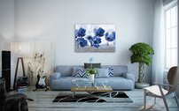 obrazy na stenu modré kvety 1 dielny