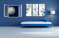 obraz na stenu biele kruhy OD 9