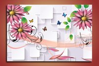 obraz na stenu 3D tapeta kvet 1 dielny