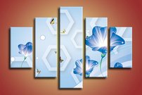 obraz na stenu 3D tapeta kvet 5 dielna