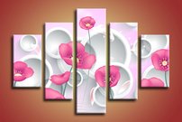 obraz na stenu 3D tapeta kvet 5 dielne