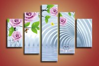 obraz na stenu 3D tapeta kvet 5 dielne
