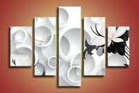 obraz na stenu 3D tapeta kvet 5 dielny