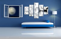 obraz na stenu 3D tapeta kvet 5 dielny