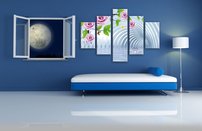 obraz na stenu 3D tapeta kvet 5 dielne