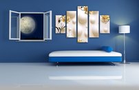 obraz na stenu 3D tapeta kvet 5 dielne