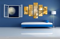 obraz na stenu 3D tapeta kvet 5 dielne