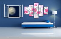 obraz na stenu 3D tapeta kvet 5 dielne