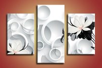 obraz na stenu 3D tapeta kvet 3 dielny