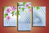 obraz na stenu 3D tapeta kvet 3 dielne