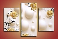 obraz na stenu 3D tapeta kvet 3 dielne