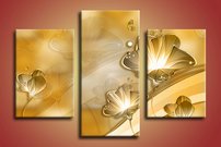 obraz na stenu 3D tapeta kvet 3 dielne