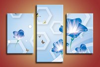 obraz na stenu 3D tapeta kvet 3 dielna