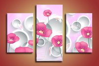 obraz na stenu 3D tapeta kvet 3 dielne