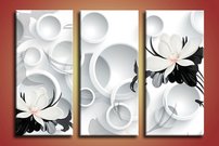 obraz na stenu 3D tapeta kvet 3 dielny