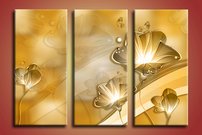 obraz na stenu 3D tapeta kvet 3 dielne