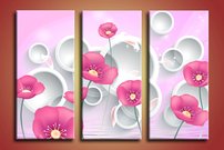 obraz na stenu 3D tapeta kvet 3 dielne