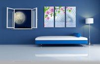 obraz na stenu 3D tapeta kvet 3 dielne