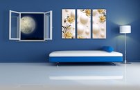 obraz na stenu 3D tapeta kvet 3 dielne