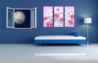 obraz na stenu 3D tapeta kvet 3 dielne