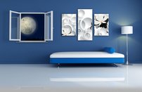 obraz na stenu 3D tapeta kvet 3 dielny