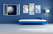 obraz na stenu 3D tapeta kvet 3 dielne