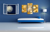 obraz na stenu 3D tapeta kvet 3 dielne