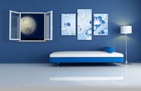 obraz na stenu 3D tapeta kvet 3 dielna